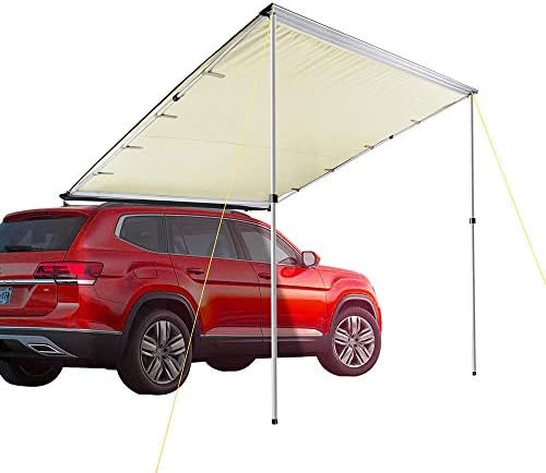Instahibit 6.6x8.2 Car Side Van Awning Rooftop Pull Out Tent Jeep SUV Truck Outdoor Camping Travel Shelter UV50+ Beige