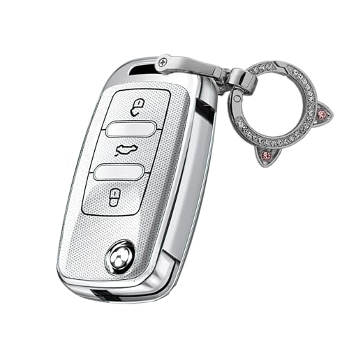 Coque de protection clé pliante VW Skoda argenté design premium type C