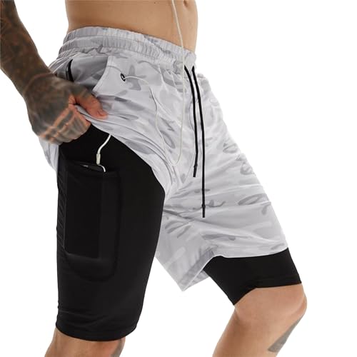 Shorts Jogger deportivos 2 en 1 para hombre miniatura 1
