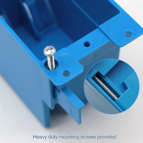 Image of Old Work Box,Plastic Junction for Switches,PVC Electrical 14 cuin Outlet Box,Old Work Box 1 Gang Deep,ETL Listed for Home Improvement,AWG Standard,Fire Rated for Two Hours(6 Pack)