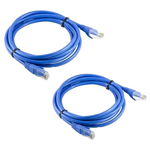 Image of ATEVON 15M CAT5 Ethernet LAN Cable - High-Speed RJ45 Network Patch Cord for PC, Laptop, Router, Modem & Switch - Blue - Pack of 1