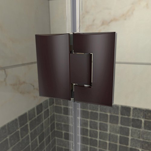 Dreamline Prism Lux 38 In. X 74 3/4 In. Fully Frameless Neo-Angle Shower Enclosure In Oil Rubbed Bronze With Biscuit Base, Dl-6051-22-06 #TOP6
