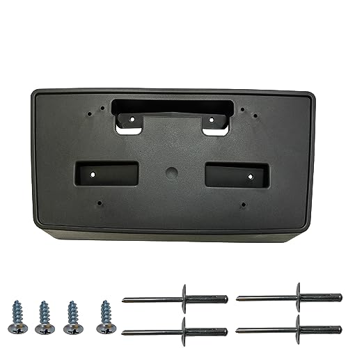 KYYET Front Bumper License Plate Frame Tag Bracket Holder Textured Compatible with Chevy Silverado 1500 2014 2015 Replacement 22763523