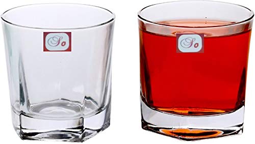 Image of Afast Multi Purpose Beverage Tumbler Drinking Glass Set for Home & Bar Use, Set of 2, Kk102 n338, Clear