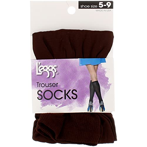 L'eggs Women's Brown Opaque Mid-Calf Trouser Socks (2 Pair)