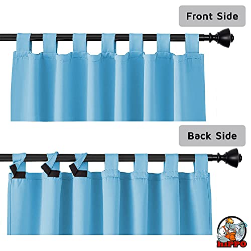 Image of HIPPO Polyester Waterproof Rain Protection Curtains for Outdoor Balcony UV & Sun Protection Curtain (4.5FTX7.5FT, WR-Azure, Pack of 2)