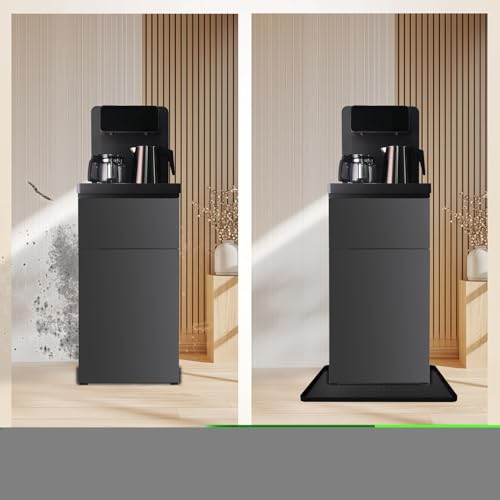 Image of Water Cooler Mat - (22 inch x 19 inch) Non-Slip Water Cooler Mat with Raised Edge for Foor Protector, Under Water Dispenser Mat Used for Bedrooms, Kitchens,Offices, Bars (Black)