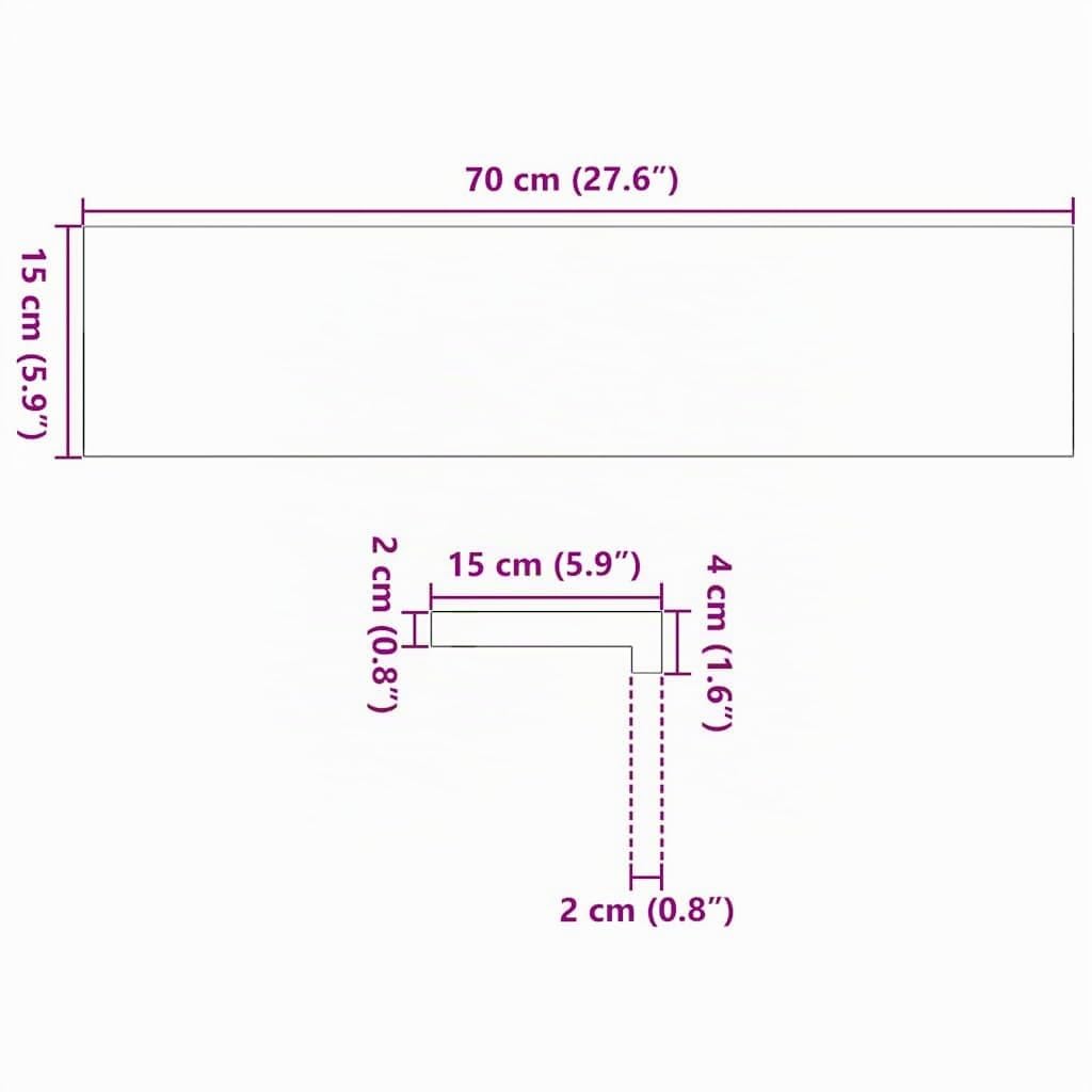 vidaXL Vensterbanken 2 st 70x15x2 cm massief eikenhout lichtbruin