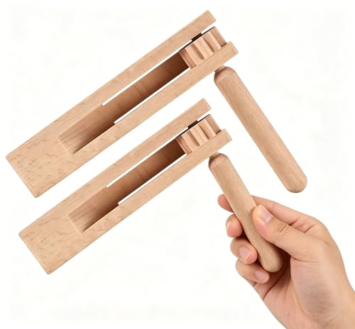 2PCS Matracas Mexicanas, Wooden Noise Maker, Matraca Noise Maker with Traditional Design, Handheld...