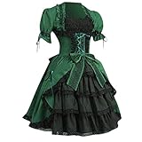 fasnacht damen mittelalter kostüm burgfräulein kleid mittelalterliche kleidung 40 42 damen langarm mittelalter kleid gothic retro kleid renaissance cosplay kostüm prinzessin kleid lange abendkleid gebunden taille maxikleid Übergröße kleid weihnachts karneval party