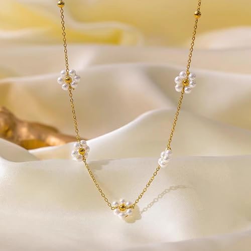 Image of Zeffy Pearl Necklace 4MM /6MM /8MM Dainty Round Imitation Pearl Choker Necklace Wedding Pearl Necklace Delicate Jewelry for Women Simple Bridesmaid Jewelry Gifts