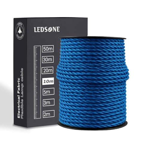 Cable trenzado vintage de 10 metros, cable de iluminación de seda trenzado antiguo de 2 núcleos, cable eléctrico de tela flexible, cable eléctrico para colgar en pared, electrodomésticos, proyectos de