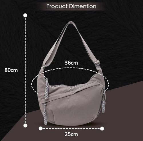 Image of WildHorn Travel Crossbody Crescent Bag for Women | Over-Shoulder Half Moon Sling Purse with Zipper | Unisex Chest Bag & Waist Bag for Daily Travel Use
