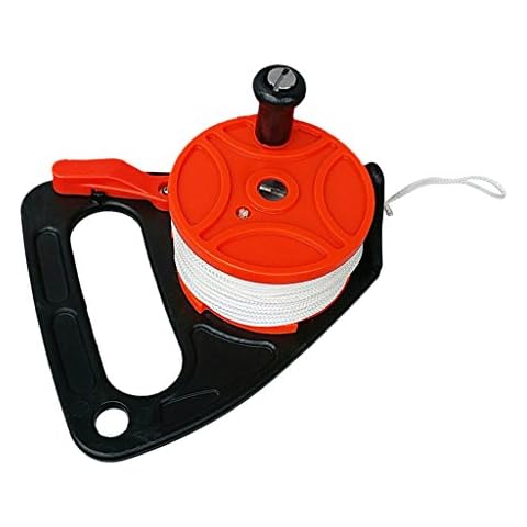 Seafard Compact 150ft Scuba Dive Reel Kayak Anchor with Thumb Stopper for Safety Underwater Diving Snorkeling Red Cover