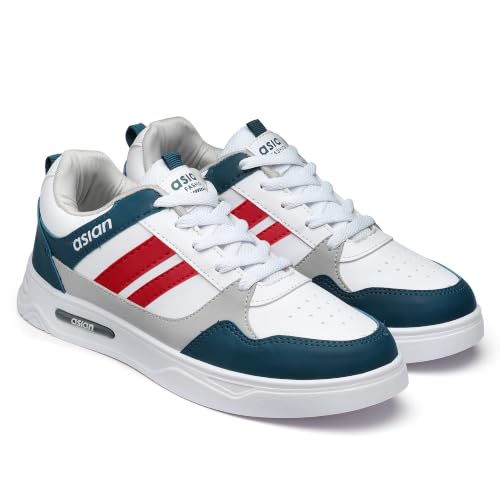 Buy ASIAN Boston-02 Men's & Boys Sneakers White WHITE TBLUE RED - Image 1