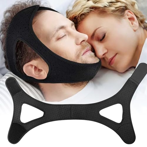Anti-Snoring Chin Strap, Chin Strap for Sleeping, Anti Snoring Devices, for Men & Women Comfortable & Breathable Design Stops Snoring, Promotes Better Sleep