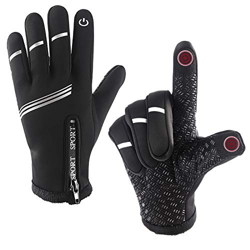 runhua Guantes Ciclismo Hombre, Guantes Invierno para Hombres y Mujeres, Guantes Bicicleta Montaña con Pantalla táctil Touchscreen, Guantes Termicos para Ciclismo, Jardinería, Carrera, Senderismo