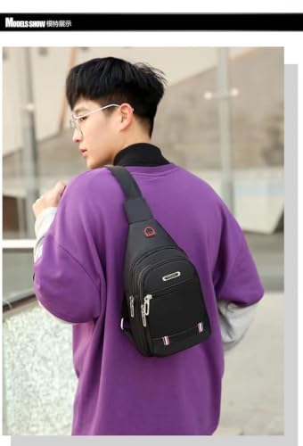 Men's chest bag canvas leisure bag sports small backpack oxford cloth single shoulder messenger bag4