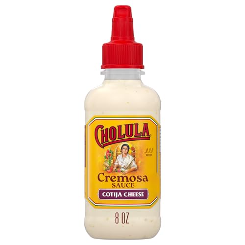 Cholula Cremosa Sauce, Cotija Cheese, Mild Heat, Easy to Squeeze,