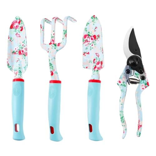 Garden Tool Set Outdoor Tool Heavy Duty Gardening Work Set Ergonomic Yard Tool Kit Gardening Tools Outdoor Hand Tools Ideal For Yard Work Lawn Care Flower Beds Vegetable Gardens(4 piece set)
