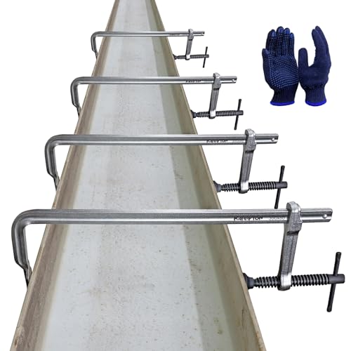 Image of 4-Pack 12 inch(300x80mm) F Clamp w / 3 inch Throat Depth, Bar Size 5 /8 inchx5 /16 inch, 600LB Clamping Force, Drop Forged Steel Bar Clamps for Wood, Metal, Pipe, Welding and DIY Projects