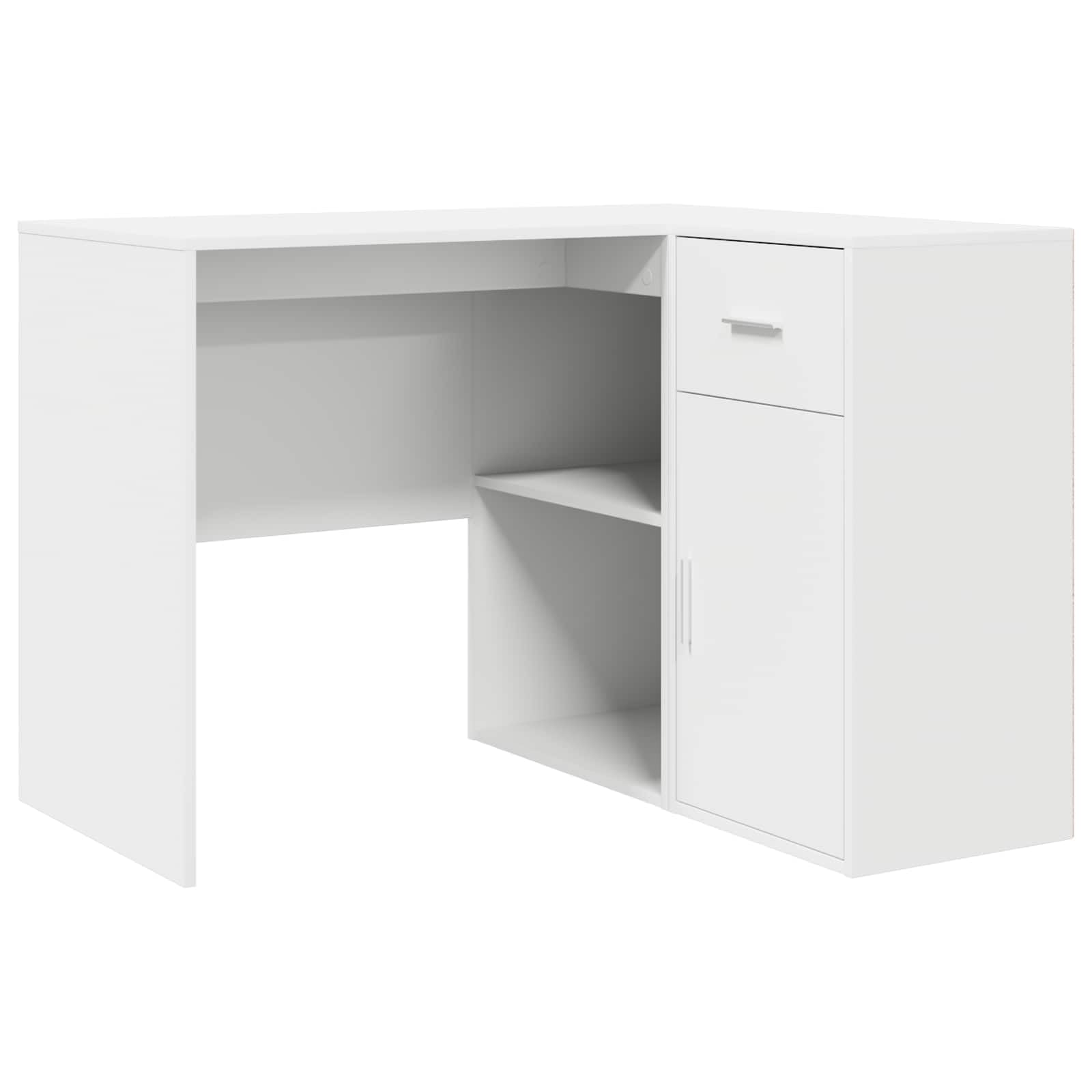 Scrivania Ad Angolo Con Cassetto Bianco 102 x 88 x 75 cm Legno