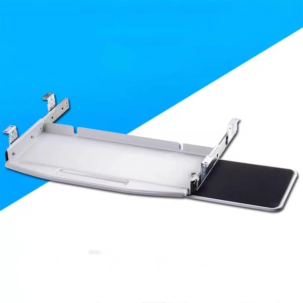 DIBAKO Grande Bandeja De Teclado Debajo del Escritorio, Plataforma Deslizante Ergonómica, Plataforma Pull - out Gris/Negro, Cajón De Computadora para Teclado Y Ratón (Color : G)