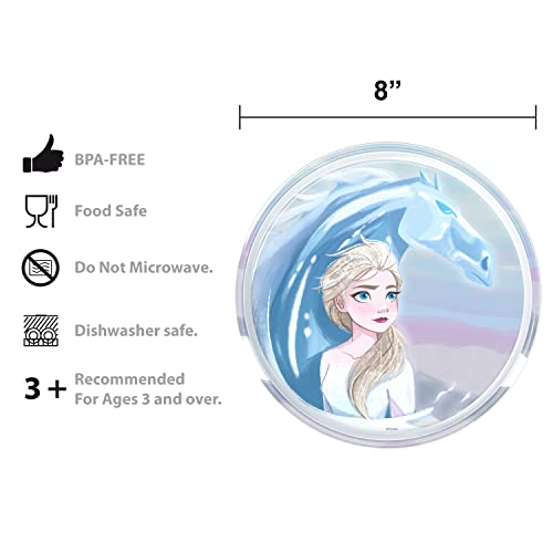 Image of Zak Designs Disney Frozen 2 Dinnerware 5 Piece Set Includes Plate, Bowl, Water Bottle, and Utensil Tableware, Non-BPA, Made of Durable Material and Perfect for Kids (Anna, Elsa, Olaf)
