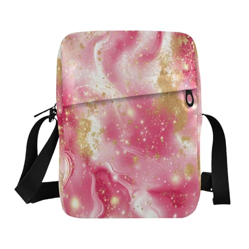 Golden Peach Waves Marble messenger bag for men men shoulder bag Womens Cross Body Purse Bags Adjustable Strap for Casual work