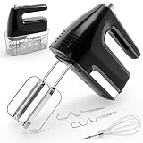 Hand Mixer Electric, 5-Speed 400W Powerful Motor, Hand Mixer Electric Handheld with Storage Case, Turbo Boost and 5x Accessories, Flat Beaters, Dough Hooks, Whisk