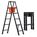 Ladders,Telesladder with Hooks/Wheel, Retractable Alumiextension Ladders with Wide Rung, for Loft Building Maintenance/1M+2.1M
