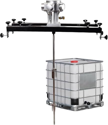 Power Mixer Pneumatic Agitator Clamp-On Drum Agitator Industrial-Grade Pneumatic Shaker Paint Stirring Tool，Air Agitator, Pneumatic Tank Paint Mixer, 1 Ton Capacity, Folding Propeller, for P