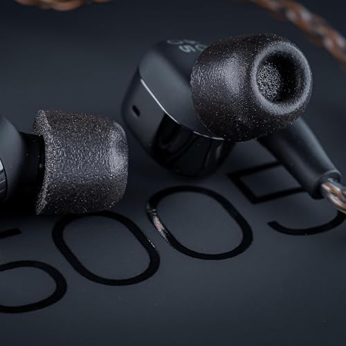 Image of Comply 500 Core Series | Memory Foam Replacement IEM Ear Tips for KZ, Moondrop, FiiO Sennheiser & More | Superior Noise Isolation, Ultimate Comfort, Secure Fit | Black, Large (3 Pairs)