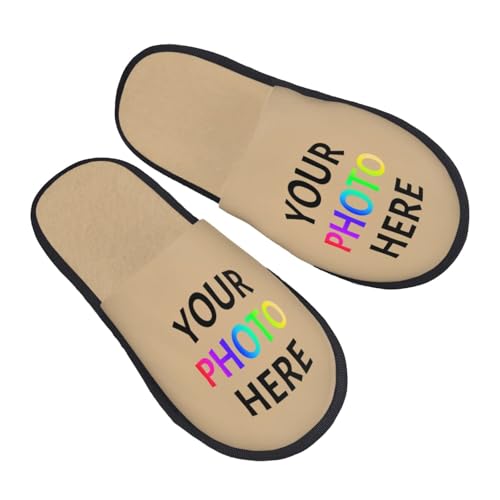 Custom Soft Non-Slip Slippers, Personalized Indoor House Slippers for Bedroom/Hotel/Travel/Spa