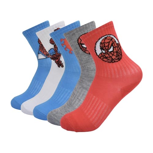 Marvel Boys Spider-Man Retro Crew Socks 5 Pack