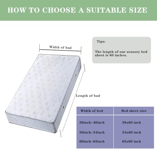Image of Ntomtuex Sensory Bed Sheet for Compression Reduced Pressure Weighted Blanket to Keep Nice Sleeping Comfortable with Light Breathable Polyester Material, Lila,54 inchx60 inch