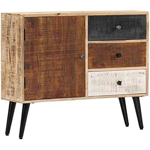 vidaXL Solid Mango Wood Sideboard with Drawers Cover