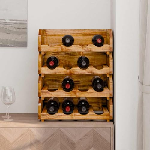 Set 4 soportes para botellas 16 botellas caoba miniatura 3