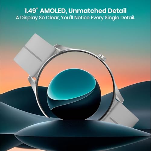 Image of GameSir Glavito Round Dial Smartwatch with 1.49 inch AMOLED Display, 100+ Sports Modes, IP67, Bluetooth Calling, Functional Crown Control, Health Tracking, 100+ Watch Faces, Men & Women (Magnetic Grey)