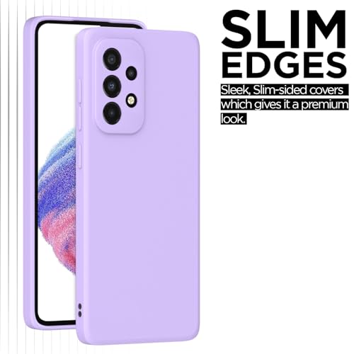 Image of Outlouders Back Cover for Samsung Galaxy A53 5G | Camera Protection | Durable Soft Matte Silicone Bumper Case (Purple)
