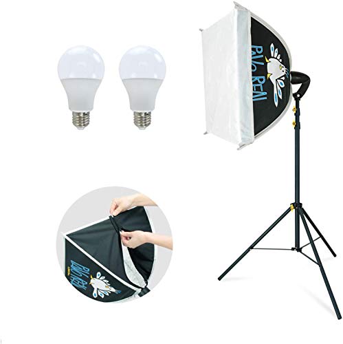 Image of LINCO Lincostore Studio Lighting Photography Light Equipment Continuous Photo Softbox Kit 16x 16 Inch with 2 Professional Portrait Bulb for Filming Video AM270