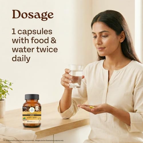 Image of Organic India Ashwagandha Advance Capsules, 60 Veg Capsules, 5% Withanolides, With Organic Ashwagandha Root Powder, Stress Relief, Energy & Vitality Support