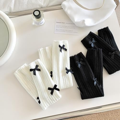 Image of Women Y2k Leg Warmers Ribbed Knitted Harajuku Kawaii Leg Warmers Streetwear
