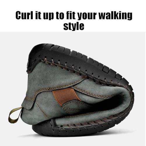 Beelovy Shoes for Men, Easestep Adjustable Leather Sneakers Soft Comfort Orthopedic Support, Slip On Loafers4