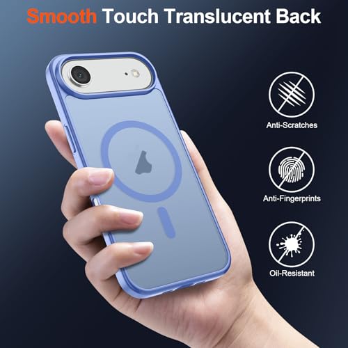 Image of SUPFINE Magnetic for iPhone Air Case (Compatible with MagSafe)(Military Grade Drop Protection) Slim Translucent Matte Shockproof with Anti-Fingerprint Phone Cover for 17 Air,Blue Purple