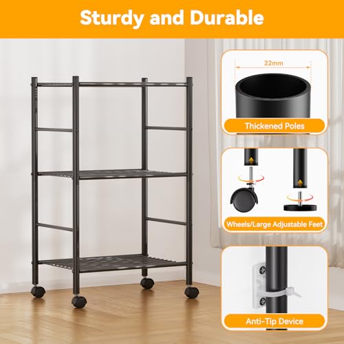 50% Off BolDuck 3-Tier Metal Shelf Organizer with Wheels