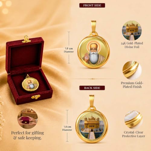 Image of DIVINITI 24K Gold Plated Double-Sided Religious Pendant with Premium Gift Box, Spiritual Locket for Men & Women, Devotional Jewellery for Gifting & Everyday Wear