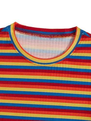Image of Milumia Women's Elbow Patch Striped High Low Top T-Shirt
