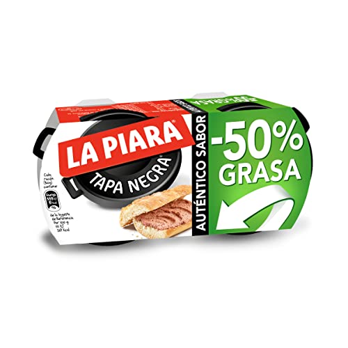 LA PIARA paté tapa negra -50% grasa pack 2 latas 146 gr
