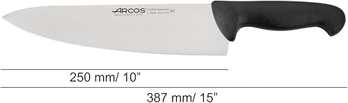 Miniatura 2 de Arcos Cuchillo de chef de acero inoxidable nitrum de 10 pulgadas y hoja de 9.843 in. Cuchillo de cocina profesional multiusos. Mango ergonómico de
